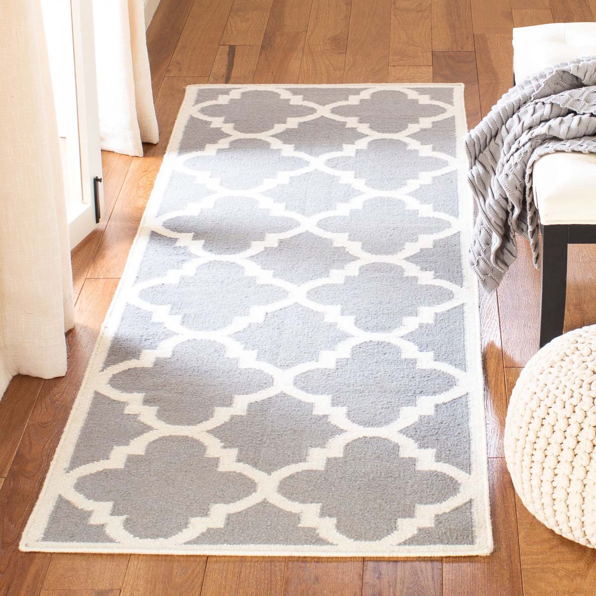 Safavieh Dhurries 633 Rug, DHU633 - Grey / Ivory