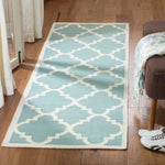 Safavieh Dhurries 633 Rug, DHU633 - Light Blue / Ivory