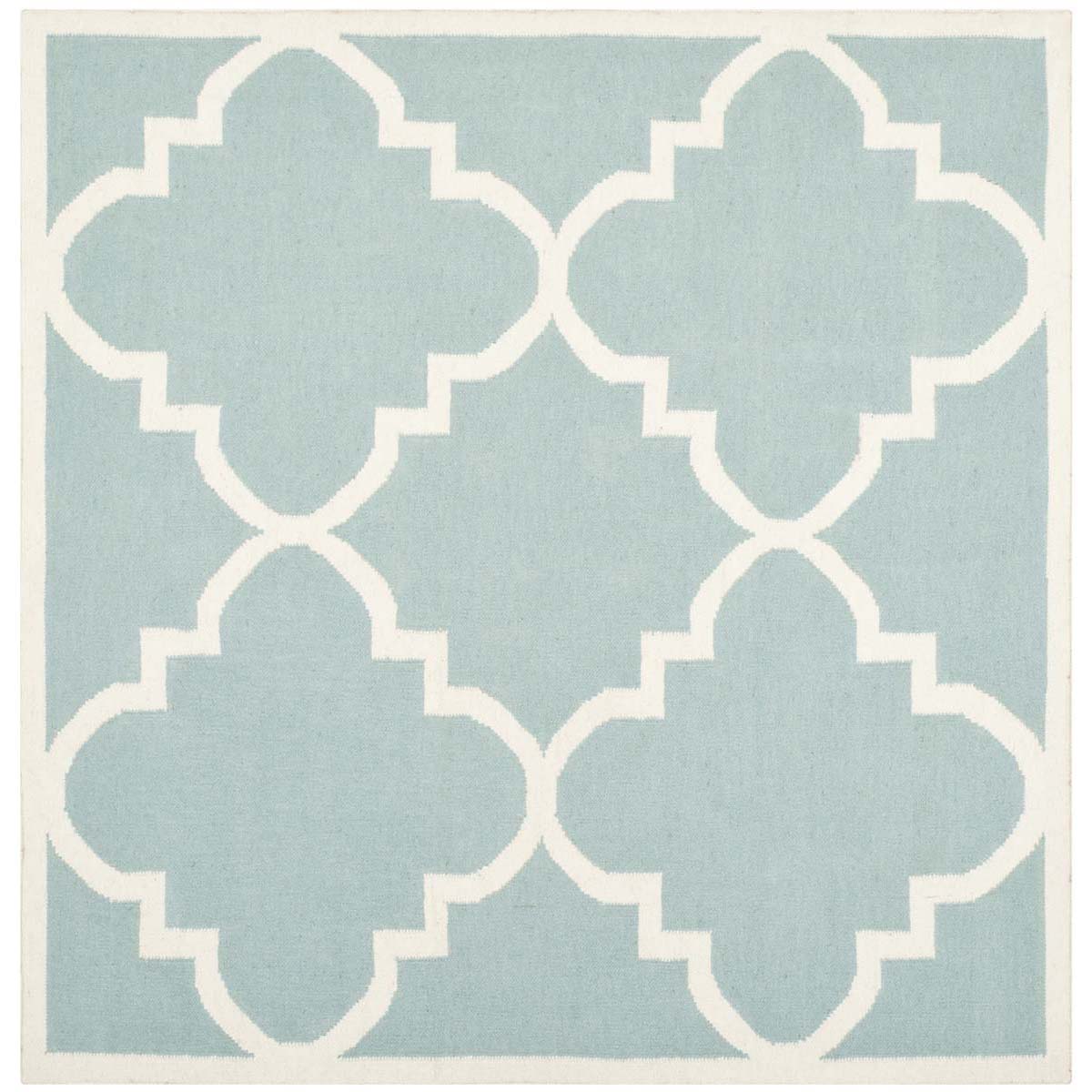 Safavieh Dhurries 633 Rug, DHU633 - Light Blue / Ivory