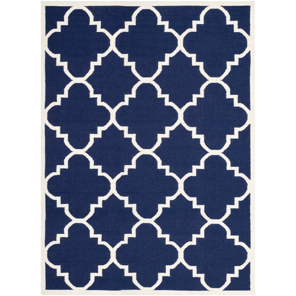 Safavieh Dhurries 633 Rug, DHU633 - Navy / Ivory