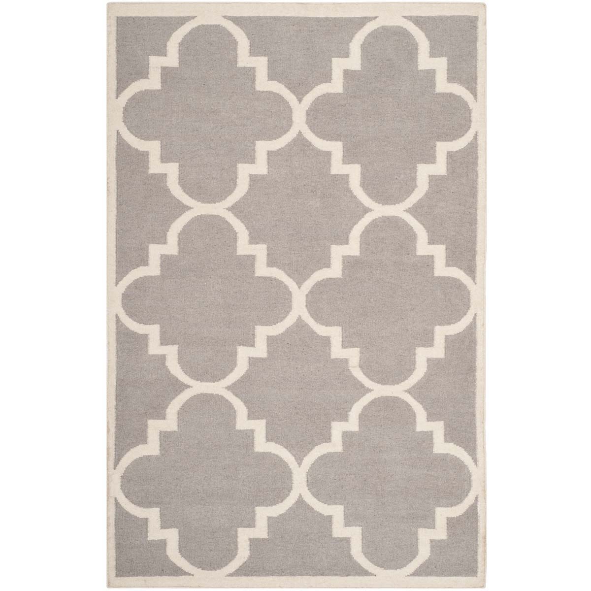 Safavieh Dhurries 633 Rug, DHU633 - Dark Grey / Ivory