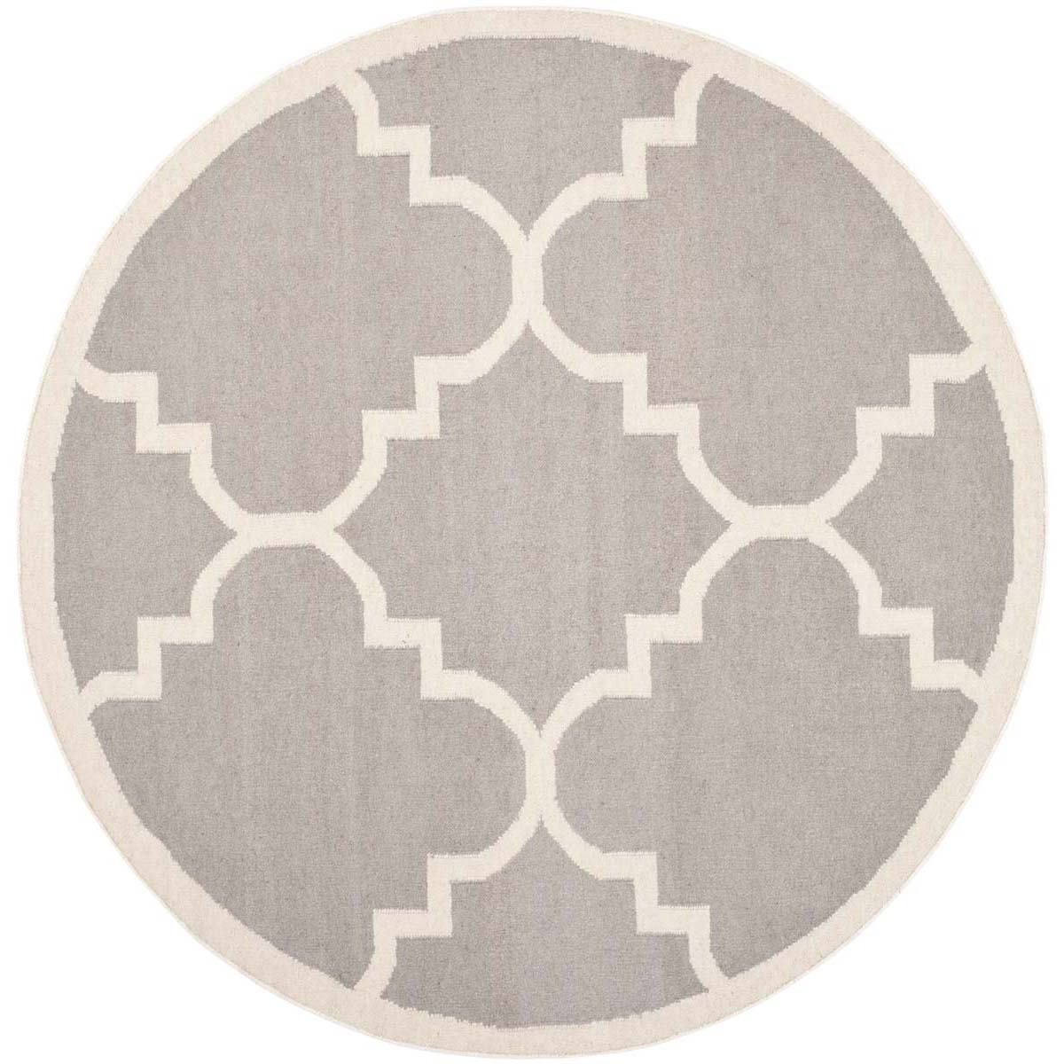 Safavieh Dhurries 633 Rug, DHU633 - Dark Grey / Ivory