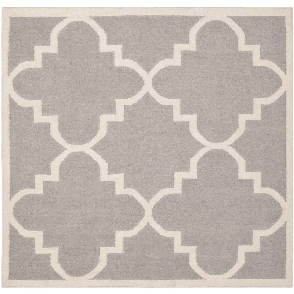 Safavieh Dhurries 633 Rug, DHU633 - Dark Grey / Ivory