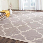 Safavieh Dhurries 633 Rug, DHU633 - Dark Grey / Ivory