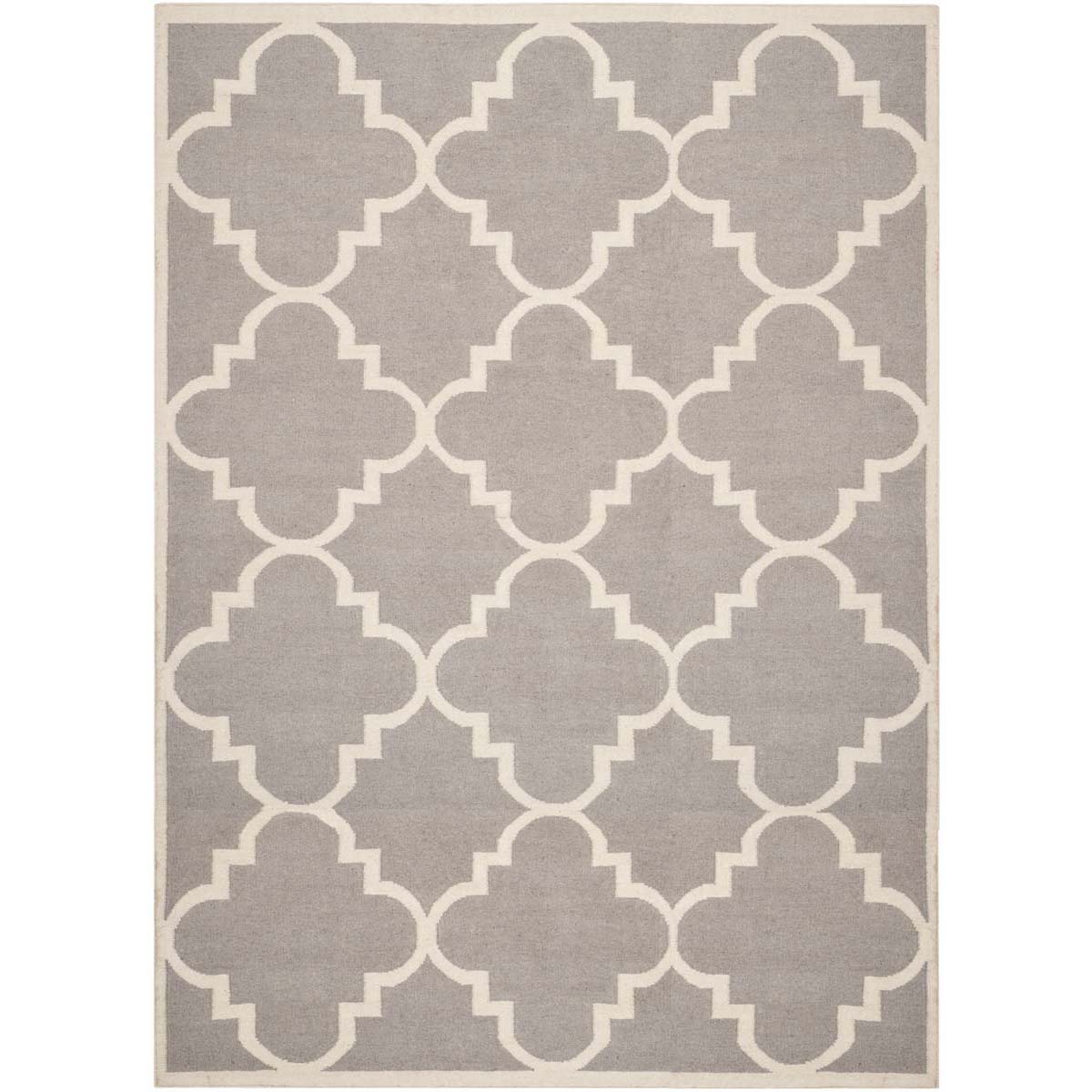 Safavieh Dhurries 633 Rug, DHU633 - Dark Grey / Ivory