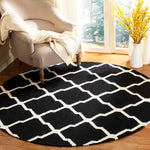 Safavieh Dhurries 634 Rug, DHU634 - Black / Ivory