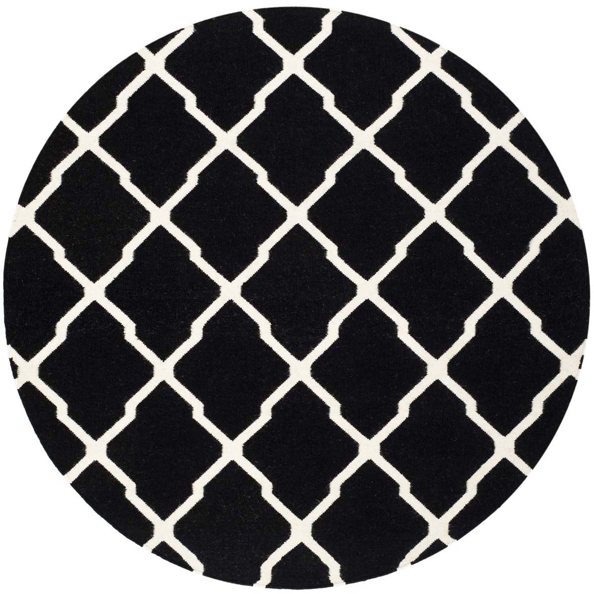 Safavieh Dhurries 634 Rug, DHU634 - Black / Ivory