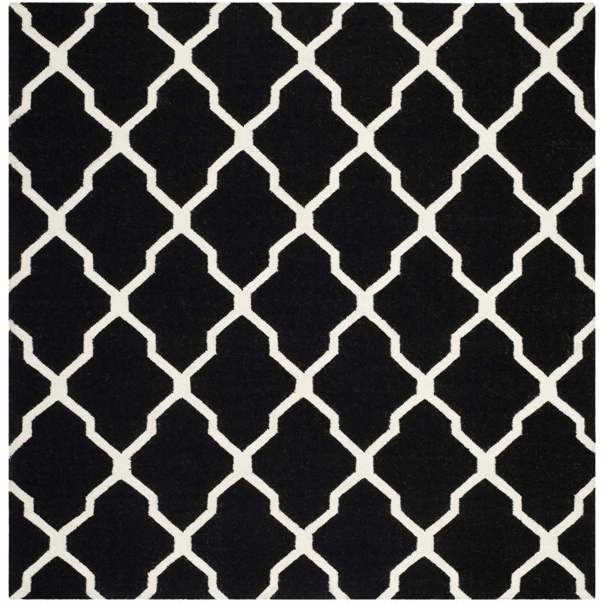 Safavieh Dhurries 634 Rug, DHU634 - Black / Ivory