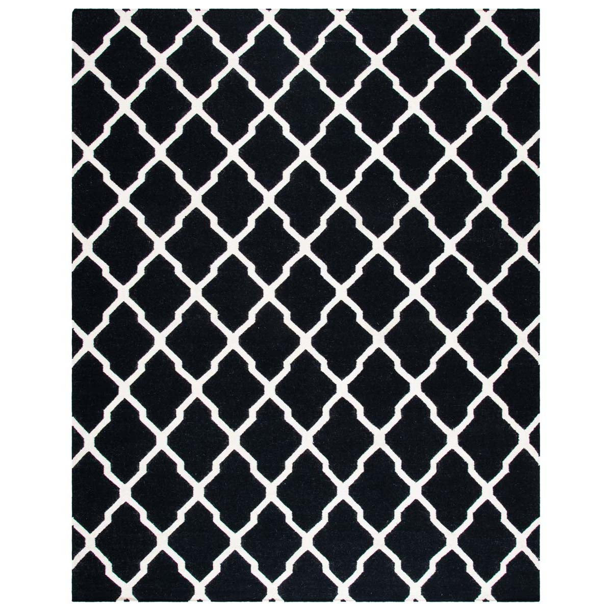 Safavieh Dhurries 634 Rug, DHU634 - Black / Ivory