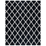 Safavieh Dhurries 634 Rug, DHU634 - Black / Ivory