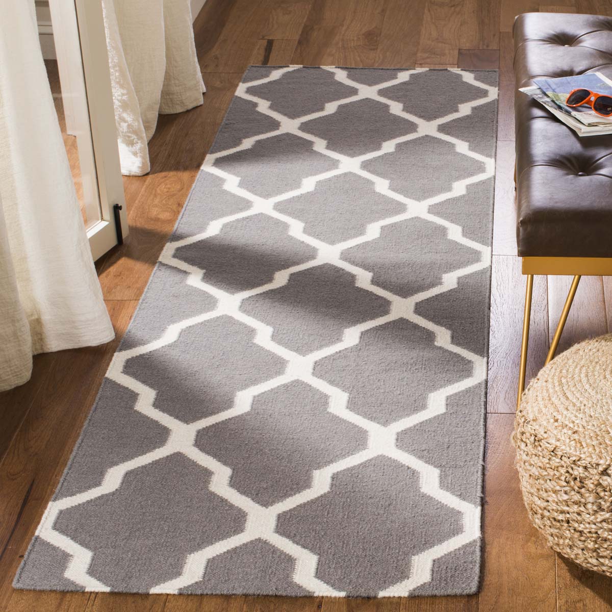 Safavieh Dhurries 634 Rug, DHU634 - Grey / Ivory