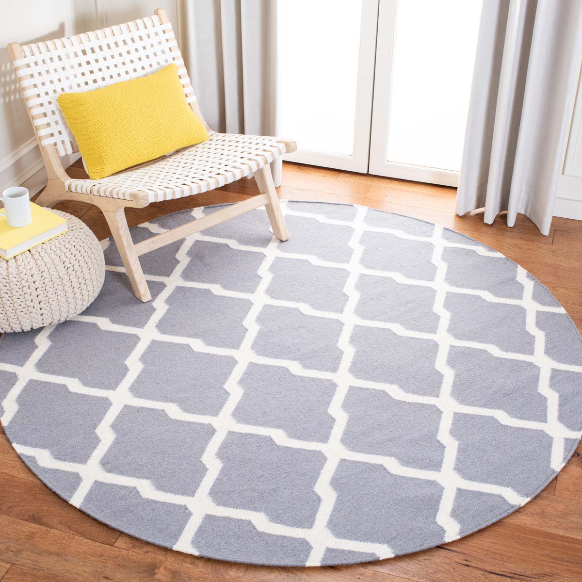 Safavieh Dhurries 634 Rug, DHU634 - Grey / Ivory