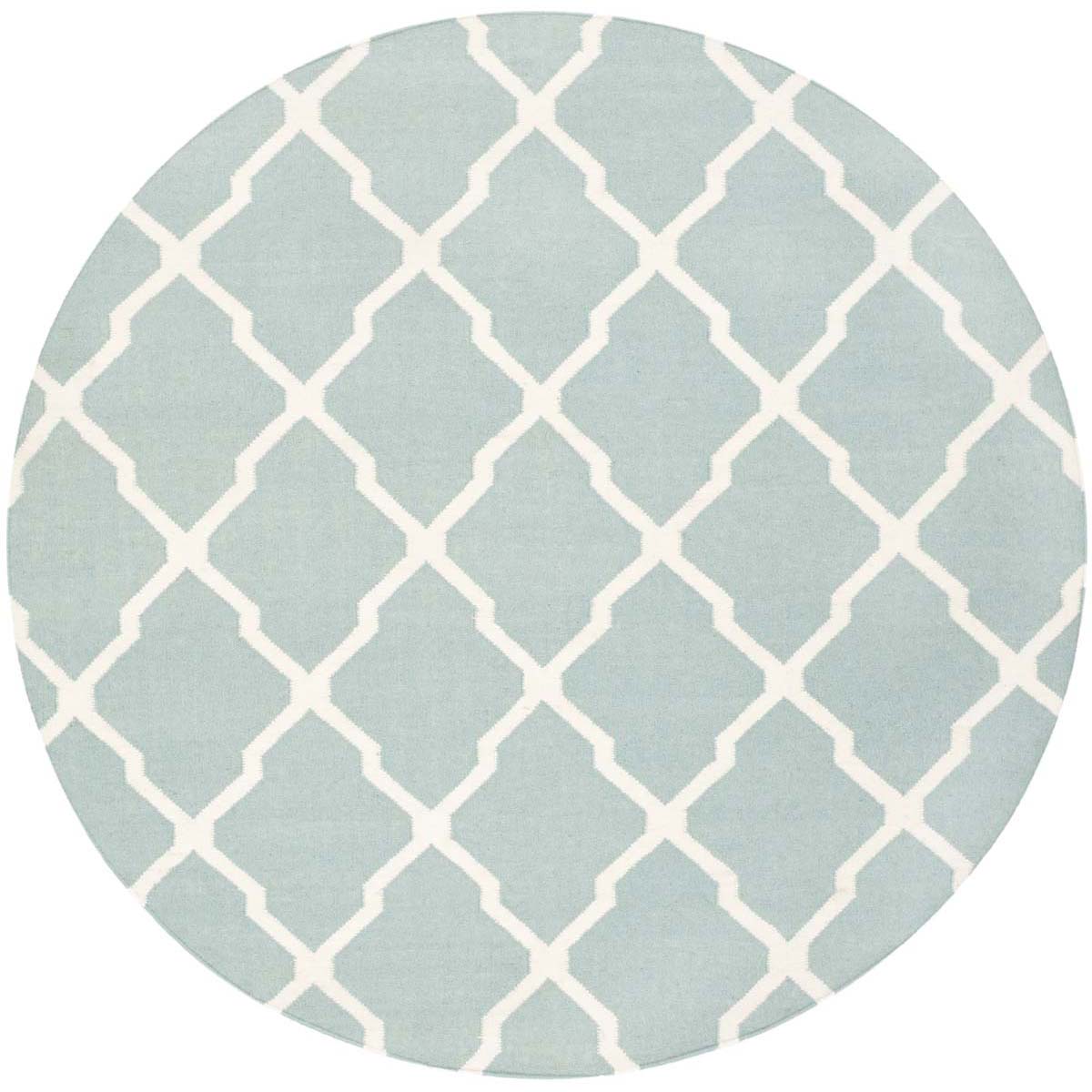 Safavieh Dhurries 634 Rug, DHU634 - Light Blue / Ivory