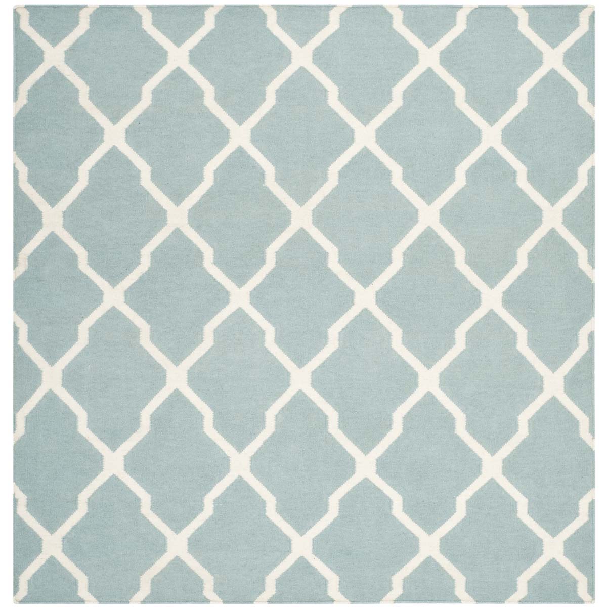 Safavieh Dhurries 634 Rug, DHU634 - Light Blue / Ivory