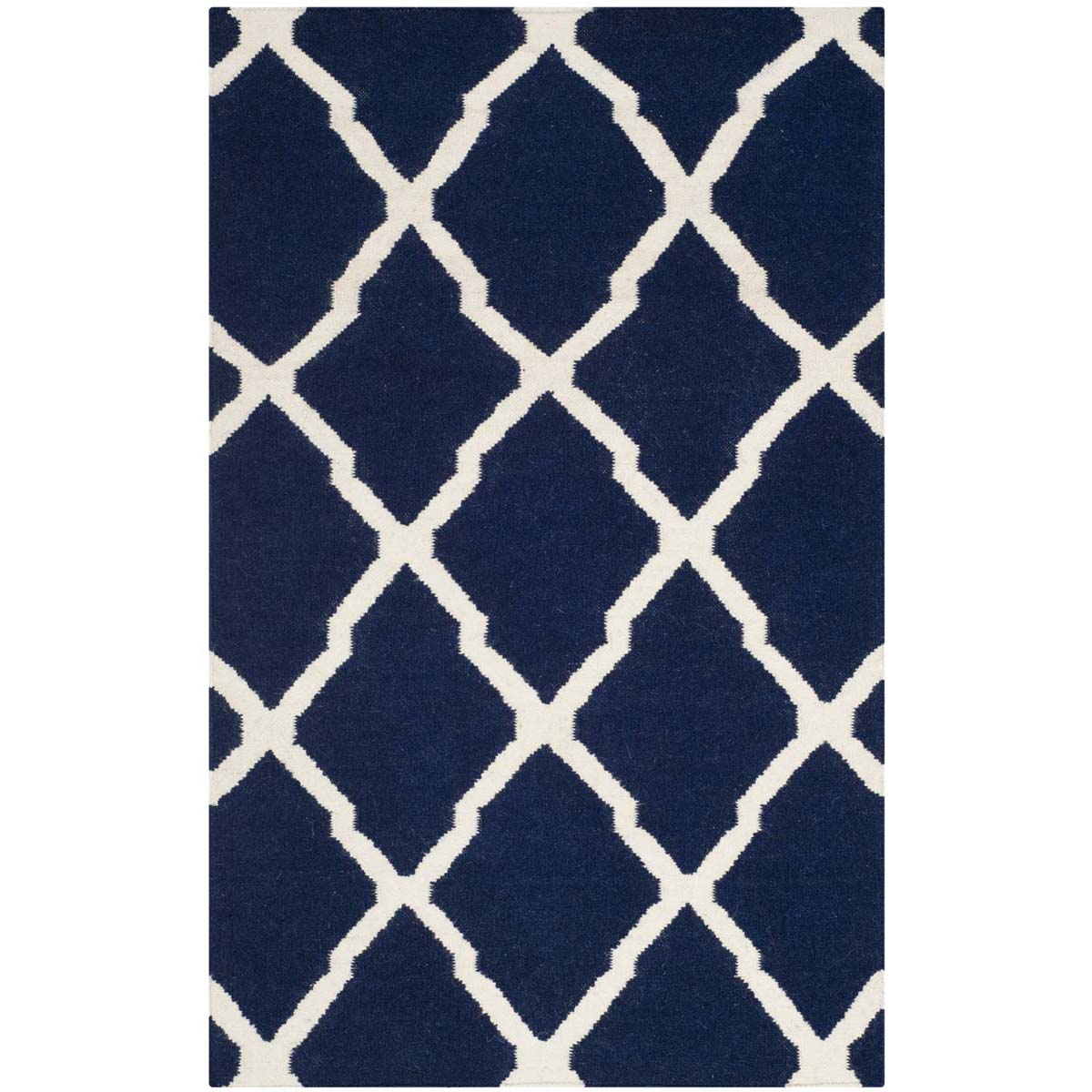 Safavieh Dhurries 634 Rug, DHU634 - Navy / Ivory