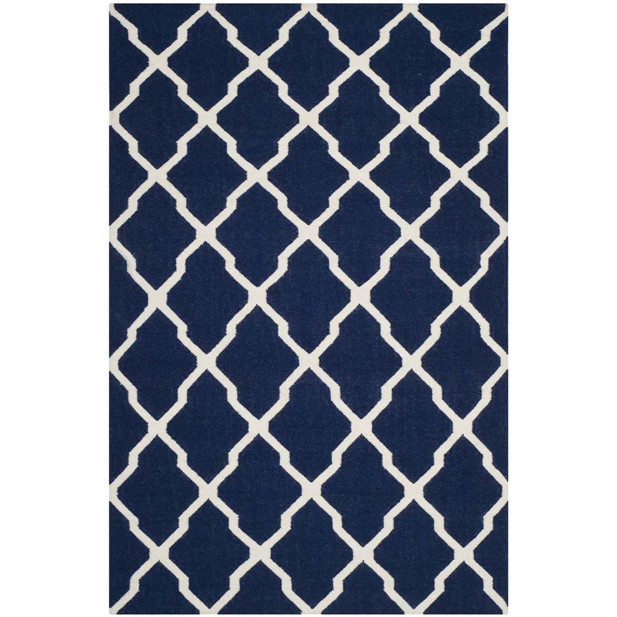 Safavieh Dhurries 634 Rug, DHU634 - Navy / Ivory