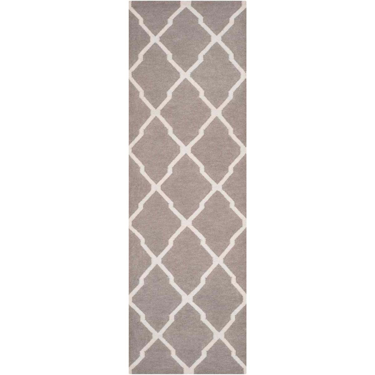 Safavieh Dhurries 634 Rug, DHU634 - Dark Grey / Ivory