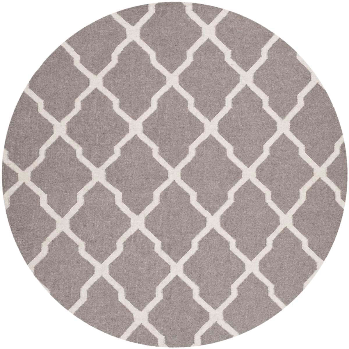 Safavieh Dhurries 634 Rug, DHU634 - Dark Grey / Ivory