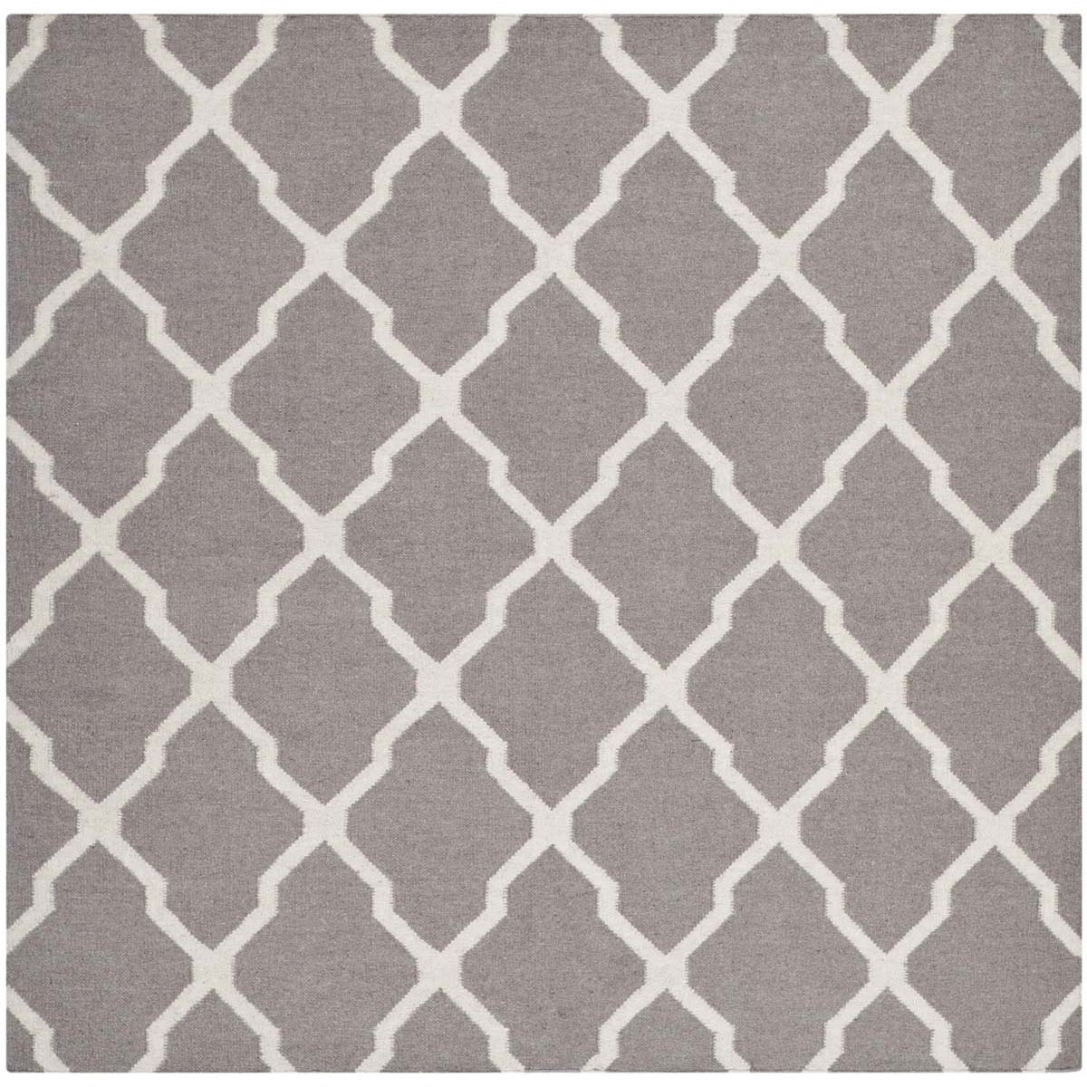 Safavieh Dhurries 634 Rug, DHU634 - Dark Grey / Ivory