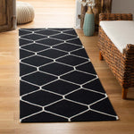 Safavieh Dhurries 635 Rug, DHU635 - Black / Ivory