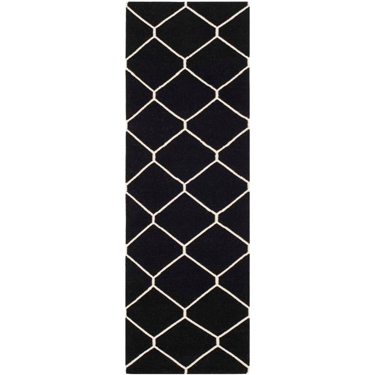 Safavieh Dhurries 635 Rug, DHU635 - Black / Ivory