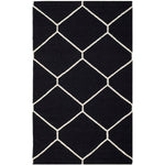 Safavieh Dhurries 635 Rug, DHU635 - Black / Ivory