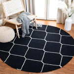 Safavieh Dhurries 635 Rug, DHU635 - Black / Ivory