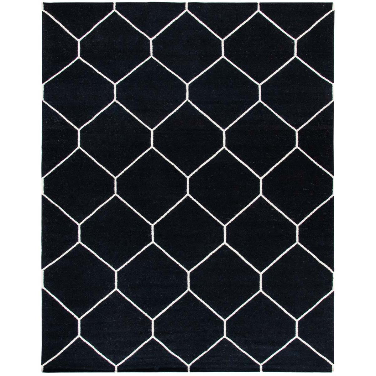 Safavieh Dhurries 635 Rug, DHU635 - Black / Ivory