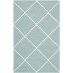 Safavieh Dhurries 635 Rug, DHU635 - Light Blue / Ivory