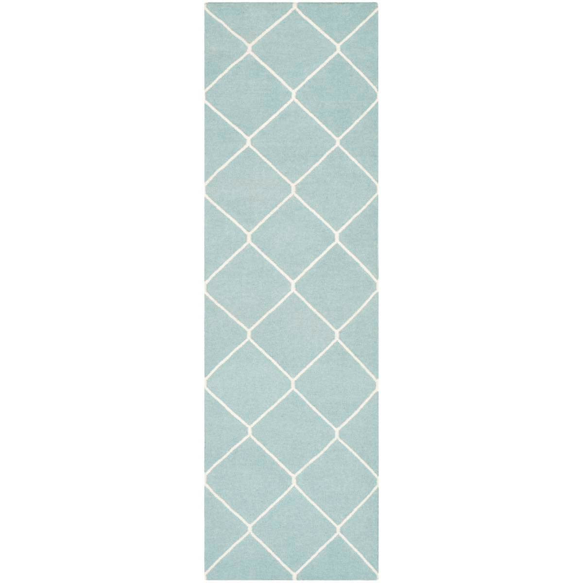 Safavieh Dhurries 635 Rug, DHU635 - Light Blue / Ivory