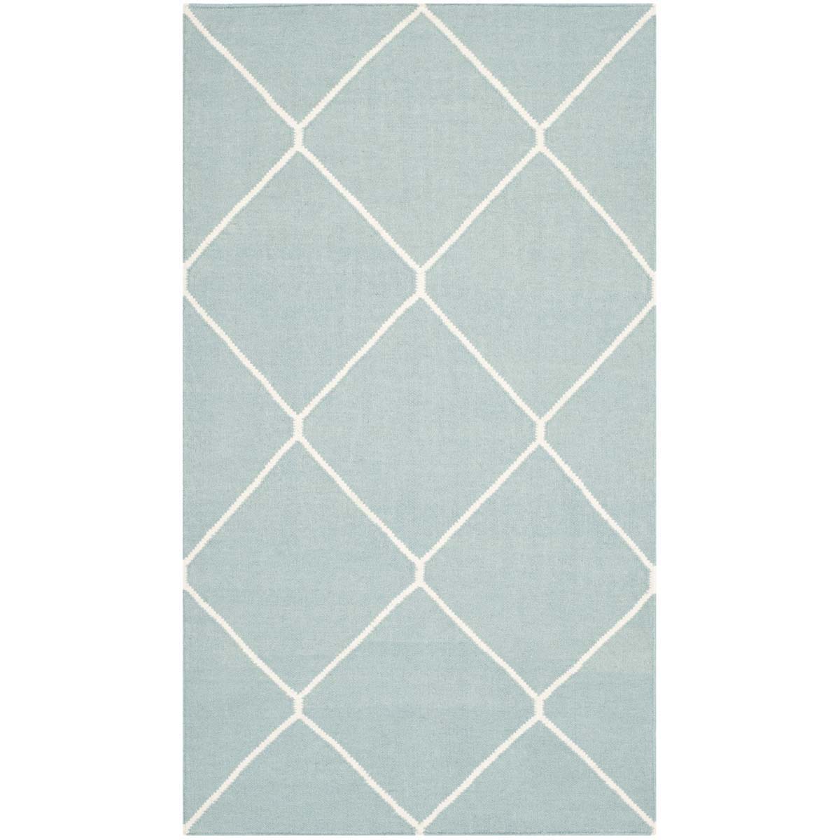 Safavieh Dhurries 635 Rug, DHU635 - Light Blue / Ivory