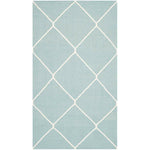 Safavieh Dhurries 635 Rug, DHU635 - Light Blue / Ivory