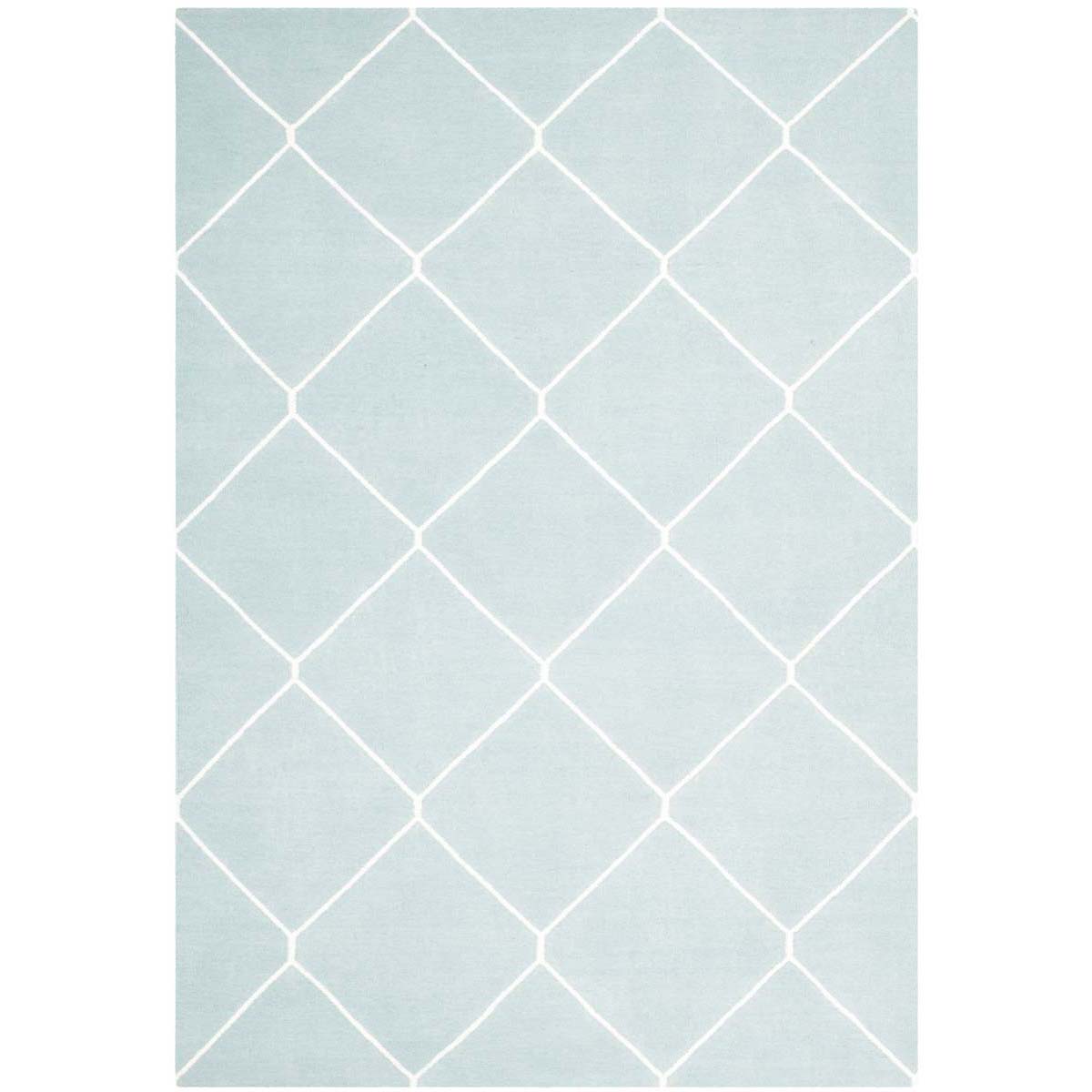 Safavieh Dhurries 635 Rug, DHU635 - Light Blue / Ivory