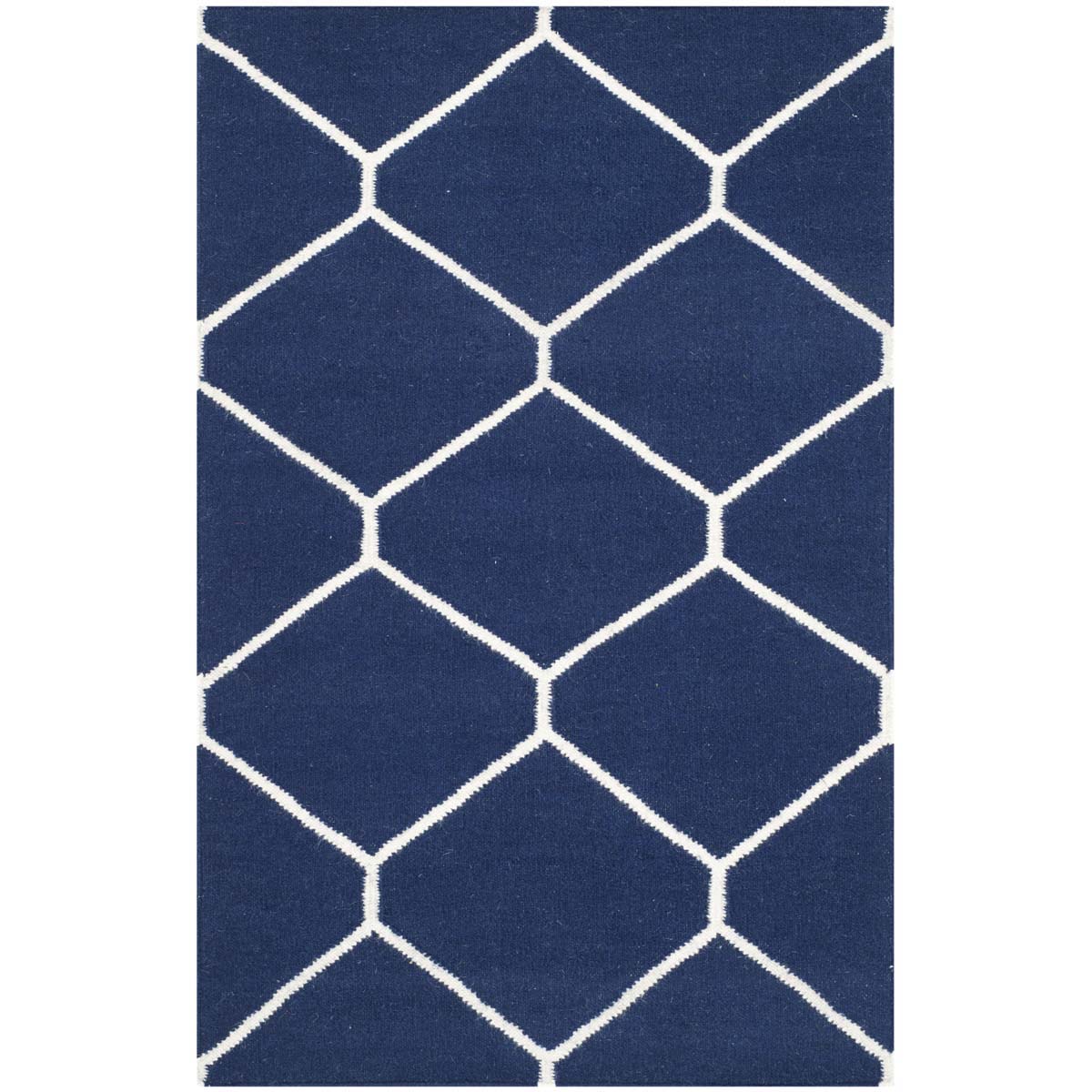 Safavieh Dhurries 635 Rug, DHU635 - Navy / Ivory