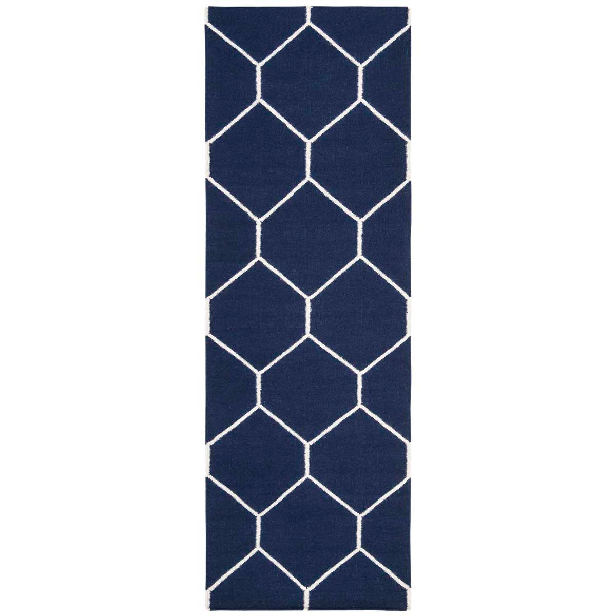 Safavieh Dhurries 635 Rug, DHU635 - Navy / Ivory