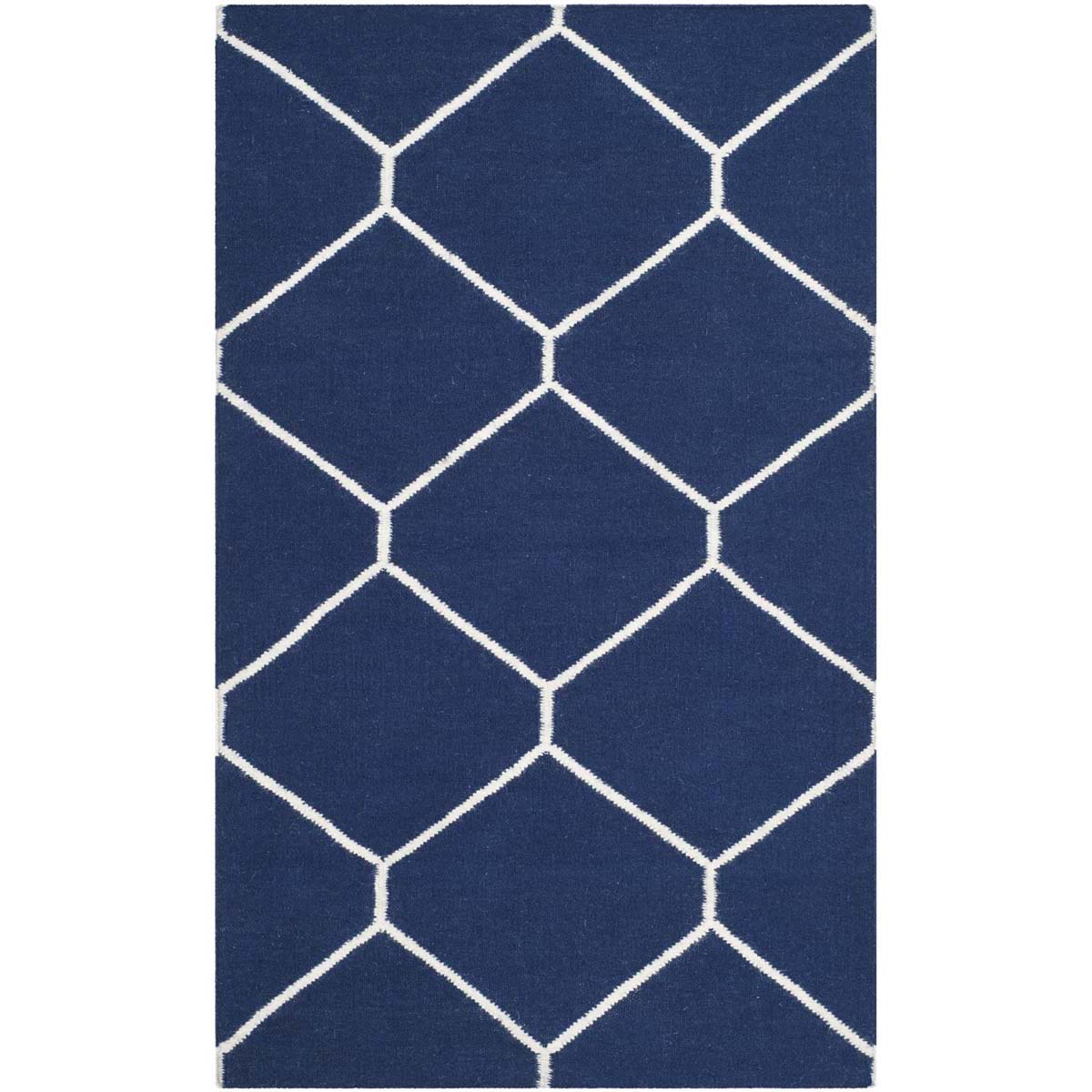 Safavieh Dhurries 635 Rug, DHU635 - Navy / Ivory