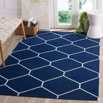 Safavieh Dhurries 635 Rug, DHU635 - Navy / Ivory