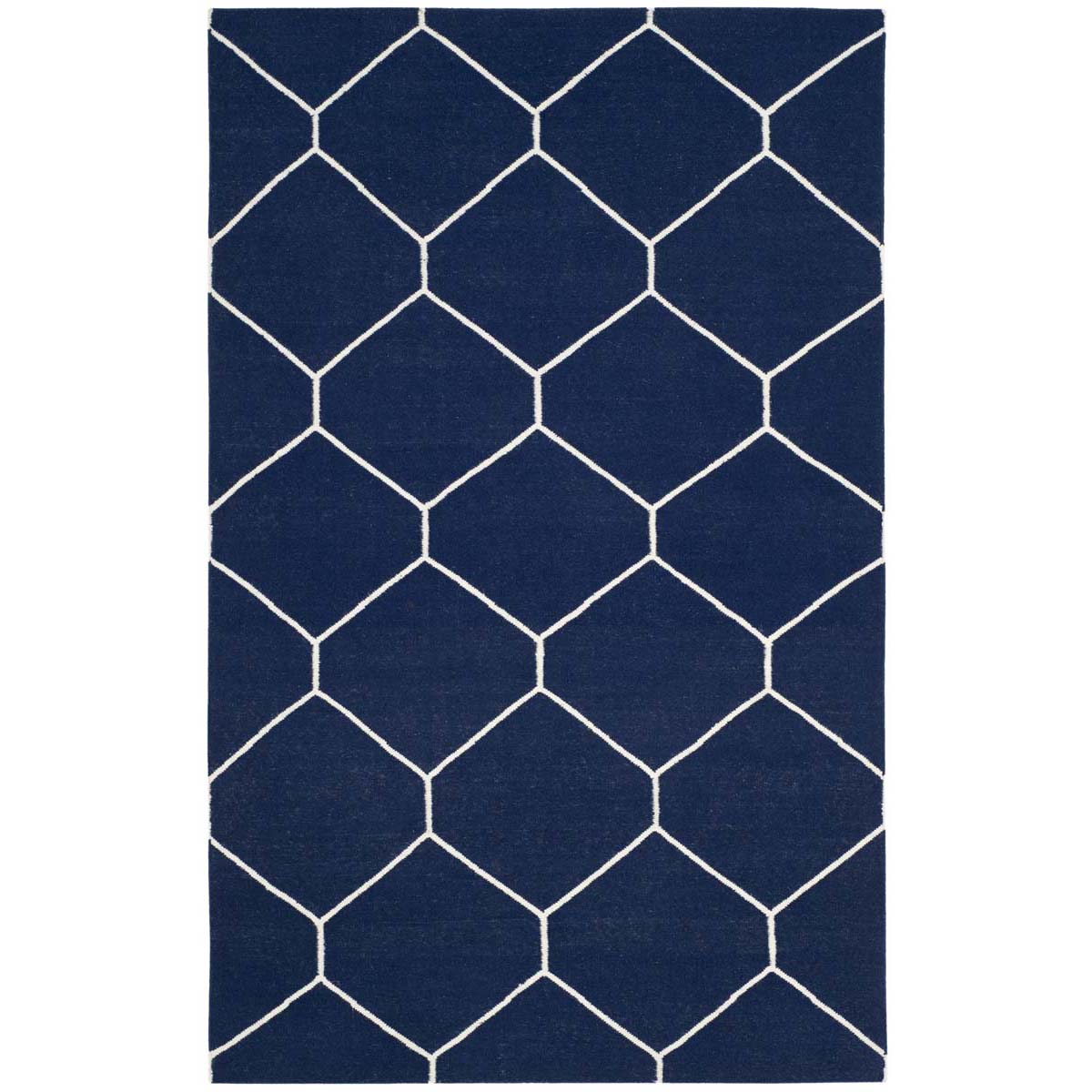 Safavieh Dhurries 635 Rug, DHU635 - Navy / Ivory