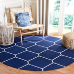 Safavieh Dhurries 635 Rug, DHU635 - Navy / Ivory