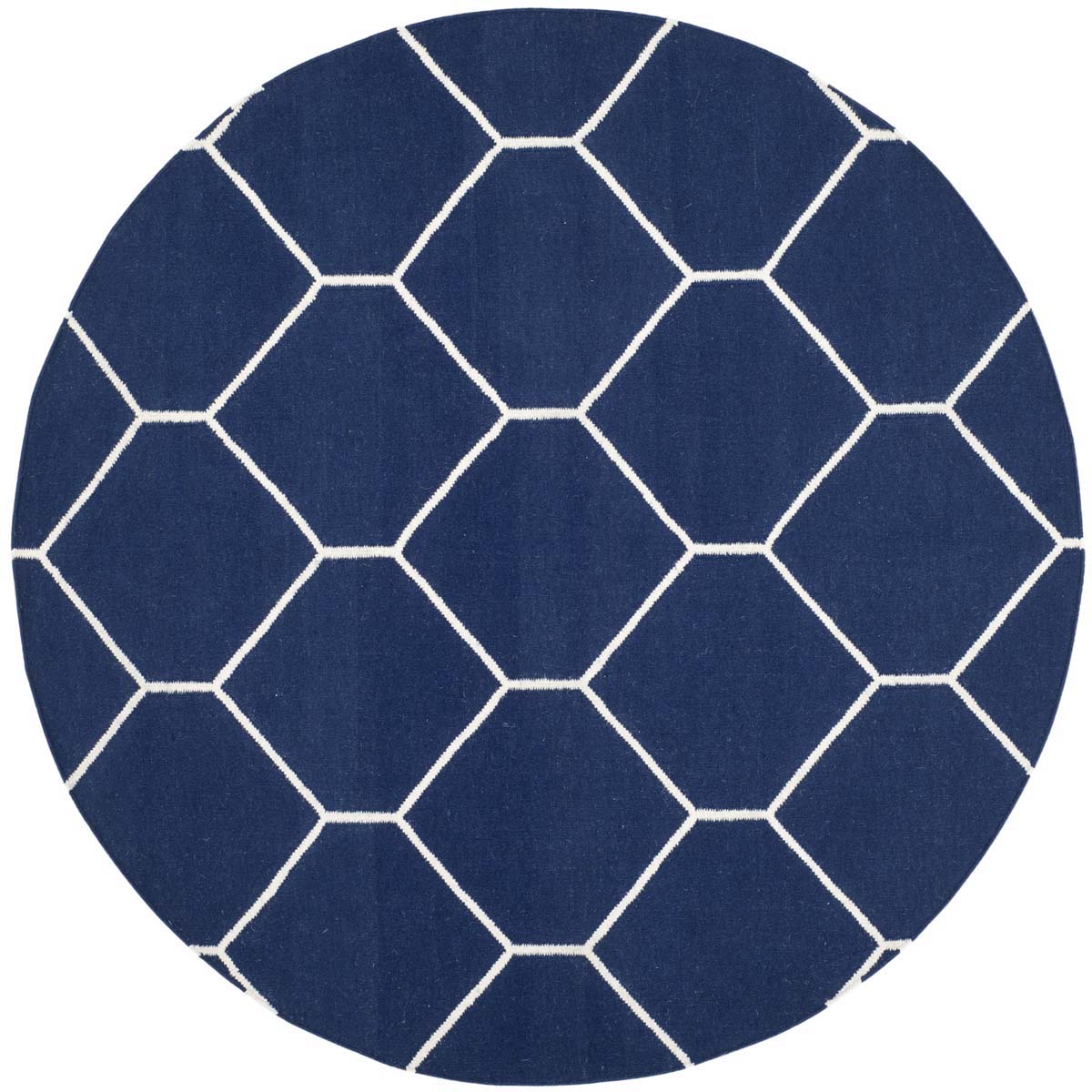 Safavieh Dhurries 635 Rug, DHU635 - Navy / Ivory