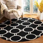 Safavieh Dhurries 636 Rug, DHU636 - Black / Ivory