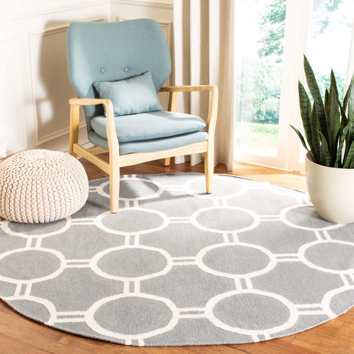 Safavieh Dhurries 636 Rug, DHU636 - Grey / Ivory