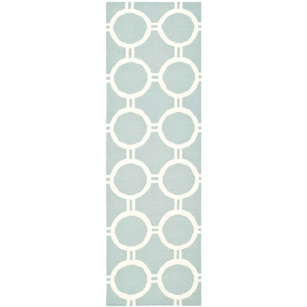 Safavieh Dhurries 636 Rug, DHU636 - Light Blue / Ivory