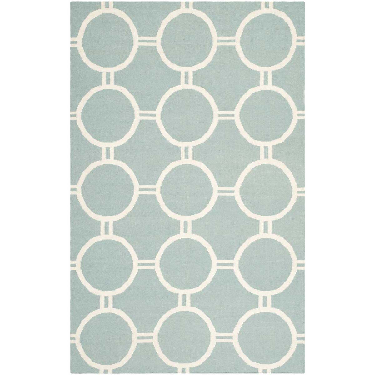 Safavieh Dhurries 636 Rug, DHU636 - Light Blue / Ivory