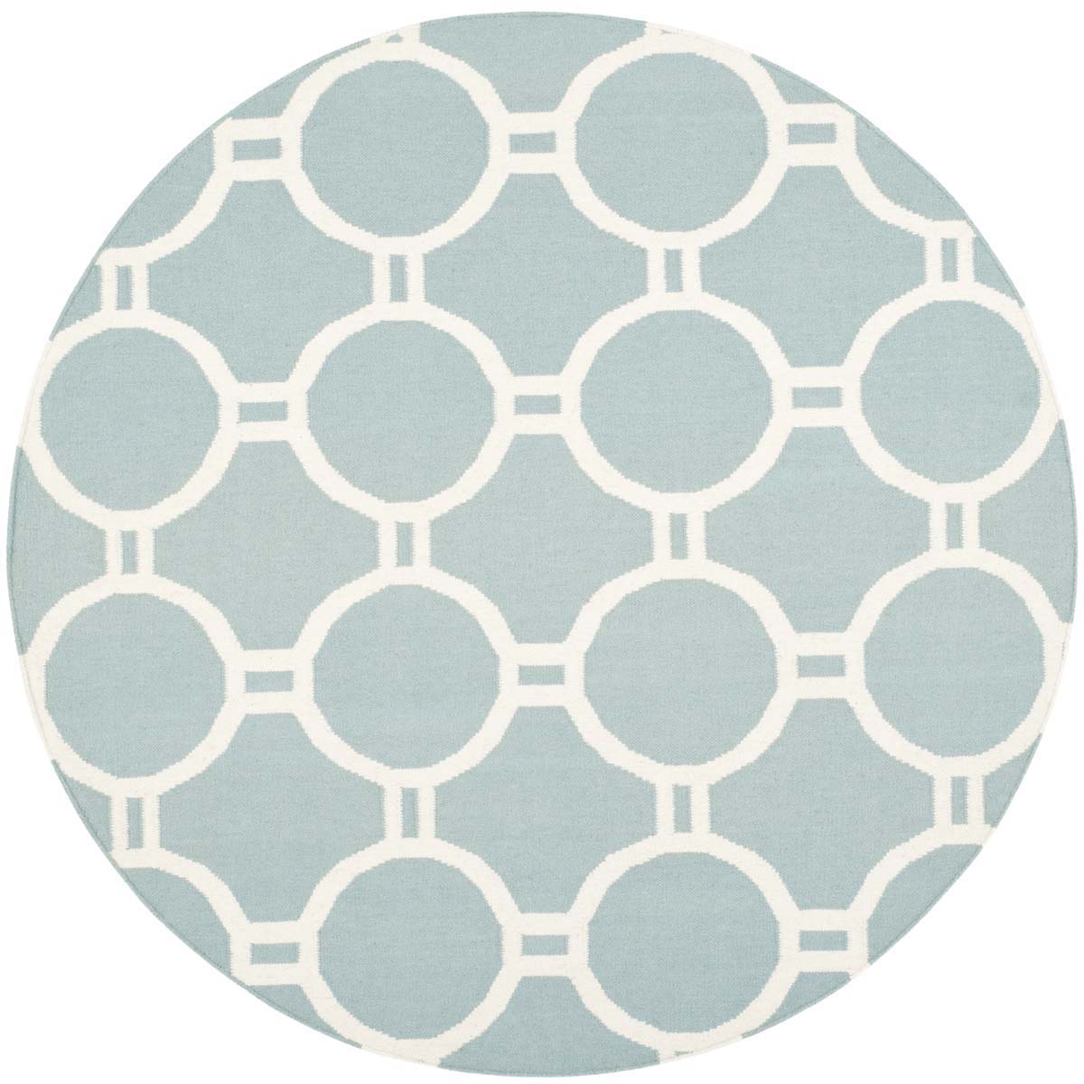 Safavieh Dhurries 636 Rug, DHU636 - Light Blue / Ivory