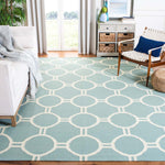 Safavieh Dhurries 636 Rug, DHU636 - Light Blue / Ivory