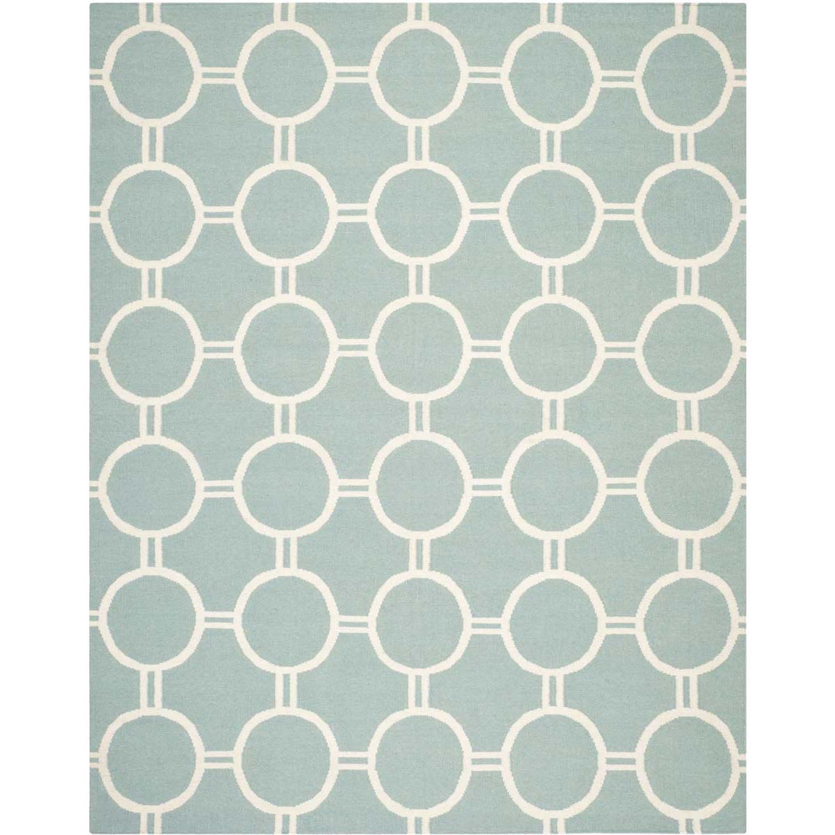 Safavieh Dhurries 636 Rug, DHU636 - Light Blue / Ivory