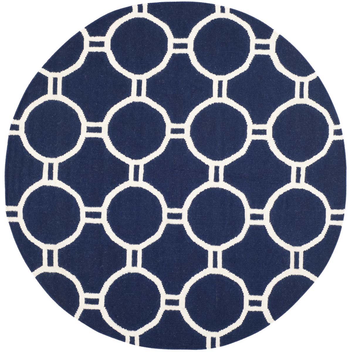 Safavieh Dhurries 636 Rug, DHU636 - Navy / Ivory