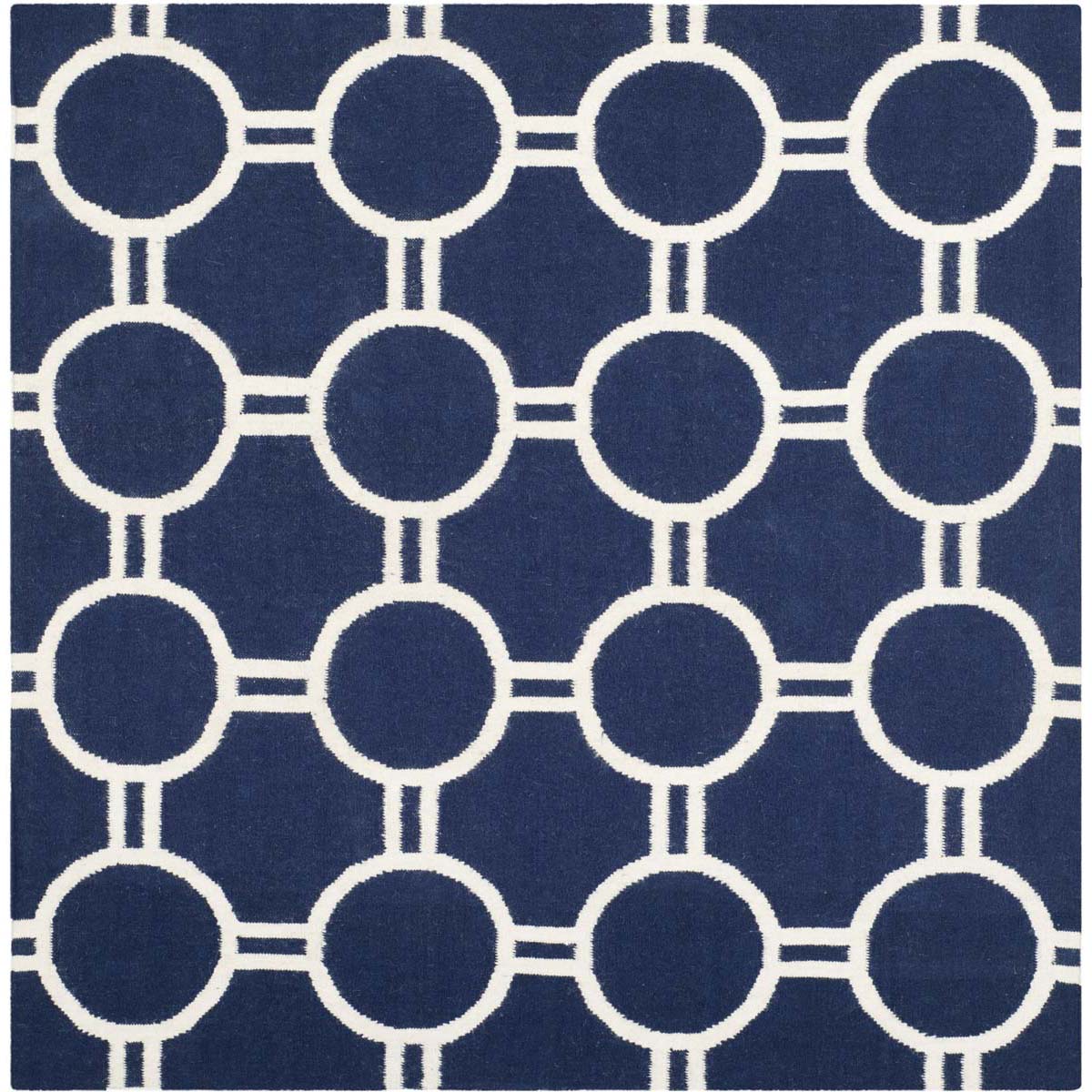 Safavieh Dhurries 636 Rug, DHU636 - Navy / Ivory