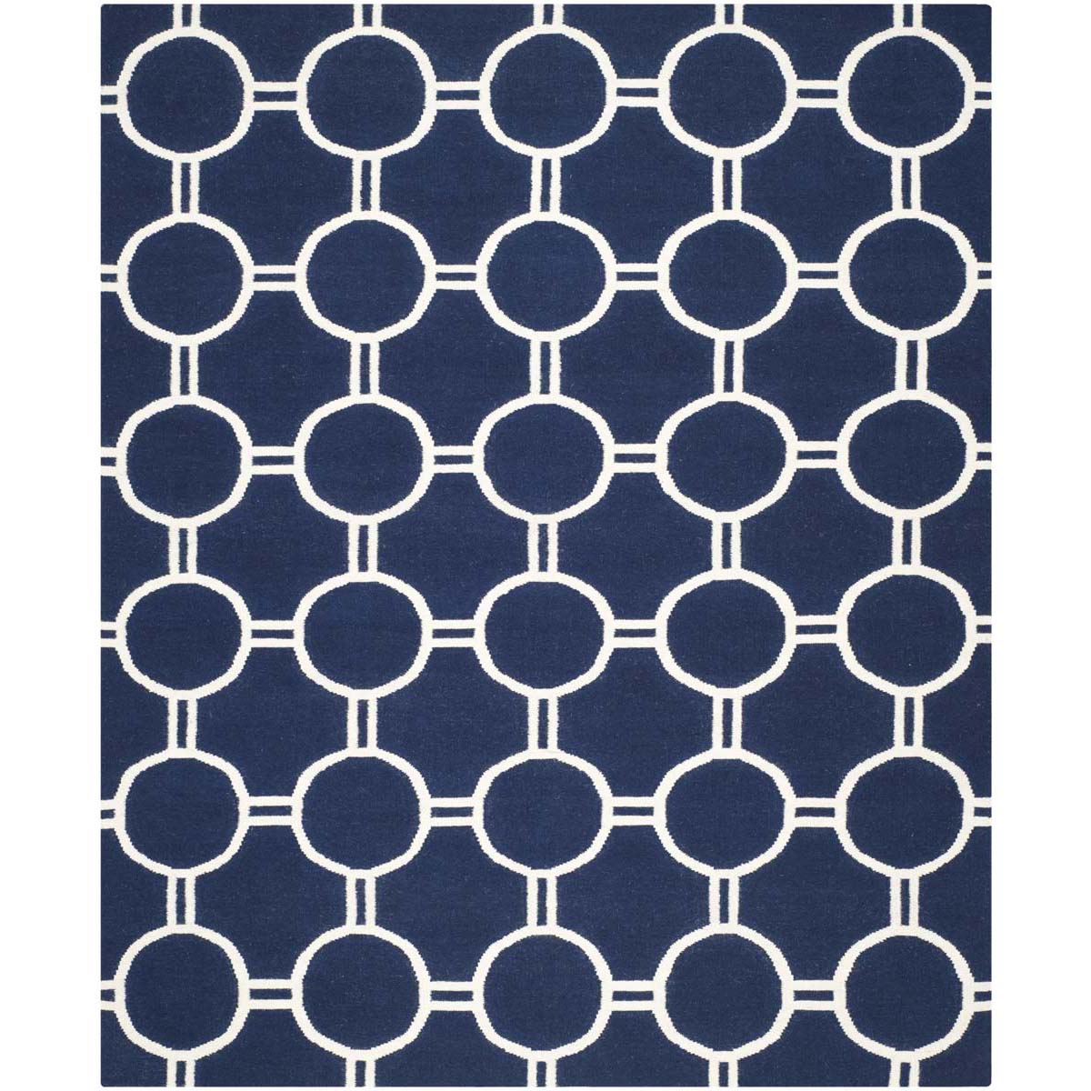 Safavieh Dhurries 636 Rug, DHU636 - Navy / Ivory